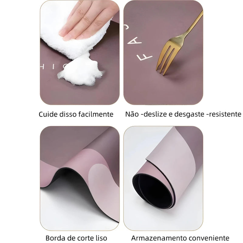 Kit 2 Tapetes Absorvente de Banheiro Secagem Rápida Antiderrapante