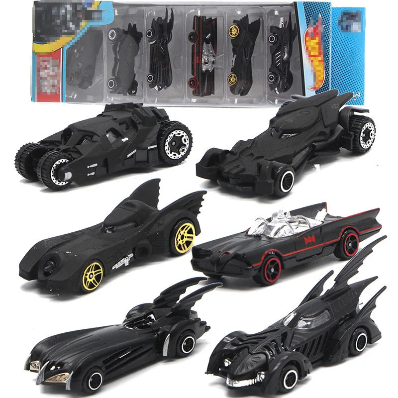 Kit 6 Carrinhos Batmobile Estilo Hot Wheels Miniaturas Colecionáveis