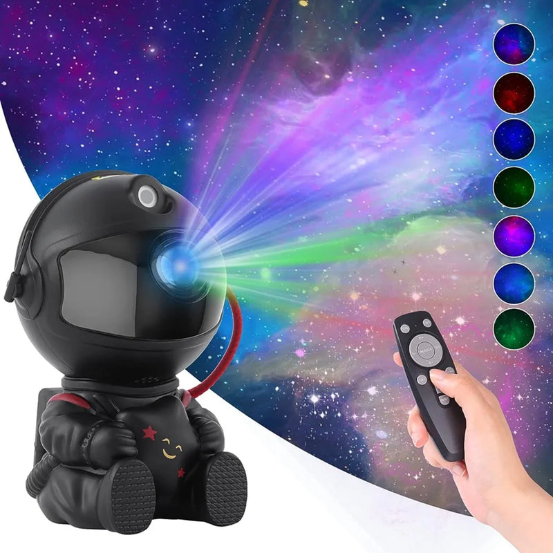 Luminária Infantil Astronauta Projetor  De Luz Galáxia